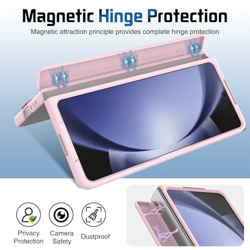Coque Samsung Z Fold5 rose avec dragonne et béquille de protection - 2