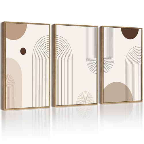 PHOPAGO Boho Wall Art Minimalist Bohemain Framed Wall Printing 11x14in