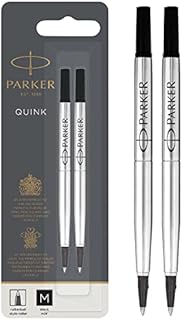 Parker Rollerball Pen Refills | Medium Point | Black QUINK Ink | 2 Count