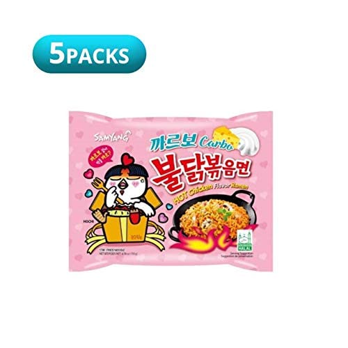 Fusion Select, Samyang Chicken Fried Noodles 10 Packs 5X Carbo 5X Cheese Hot, 1 Count #TOP4