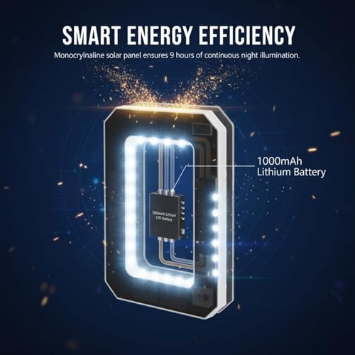 Número de casa solar LED 8 impermeable para pared exterior 5