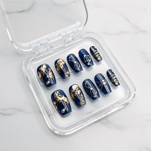 Image of 12 Pcs Press on Nail Storage Box with 60 Pcs Double Sided Adhesive Tapes, Nail Packaging Boxes Fake Nail Display Case Crystal Clear Nail Storage Box with Gift Box for Nail Art Business Nail Salon