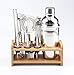 Signi 12-teiliges Cocktail-Shaker-Set, Martini-Barkeeper-Set, Premium-Edelstahl, Bar-Set mit Bambus-Ständer, Pariser Cocktail-Shaker mit Barzubehör (550 ml)