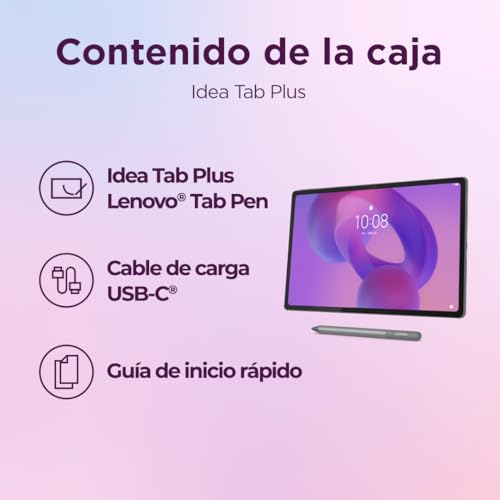 Miniatura 13 de Lenovo Idea Tab Plus Tablet 12.1 2.5k Mediatek Dimensity 6400, 12 Gb Ram, 256 Gb Ufs 2.2, 90 Hz, 4 Altavoces, Ranura Microsd, Wi-Fi 5, Bluetooth 5.2, Android 15 Color Luna Grey Incluye Tab Pen
