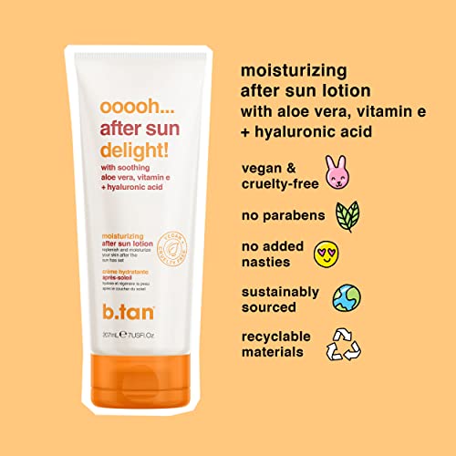 B.tan After Sun Lotion | Ooooh After Sun Delight - Moisturizing Aftersun Body Lotion Enriched With Aloe Vera & Hydrating Hyaluronic Acid, Leaves Skin Replenished And Delightfully Glowing, 7 Fl Oz #TOP1