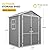Aoxun 6x4 FT Outdoor Storage Shed, Plastic Garden Resin Shed with Floor and Window for Patio, Lawn, Outdoor Storage with Lockable Door for Bike, Tools, Garbage Can, Grey