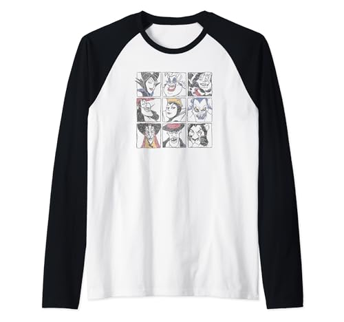 T-shirt raglan Disney Villains imprimé t-shirt baseball bicolore