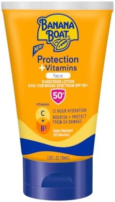 Banana Boat Protection + Vitamins Face Sunscreen Lotion SPF 50, 2 Fl Oz