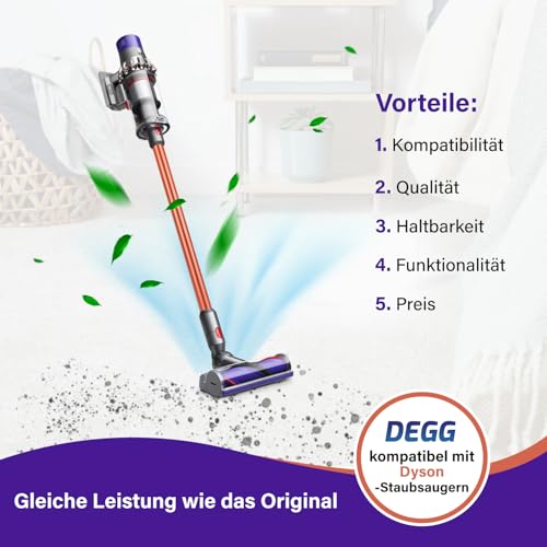 DEGG Staubsaugerrohr - Kompatibel mit Dyson V7, V8, V10, V11 und V15 Teleskoprohr 32MM, Verlängerungsrohr, Saugrohr Ersatzteile Staubsauger Zubehör - Farbe: Orange