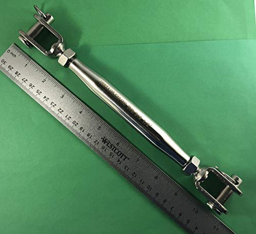 Stainless Steel 316 M12 (1/2") 12Mm Turnbuckle Rigging Screw Jaw & Jaw Marine Grade #TOP1
