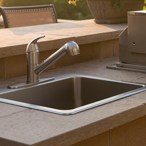 UFAUCET Kitchen Faucet with Pull Out Sprayer, Low Profile Stainless Steel Single Handle Brushed Nikcel Utility Laundry Sink Faucet 1 or 3 Hole Grifo De Cocina by Ufaucet - Image 8