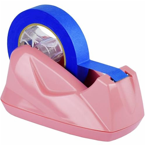 Acrimet Premium Desktop Tape Dispenser Jumbo, Plastic, Non-Skid Base (Heavy Duty) (Pink Color)