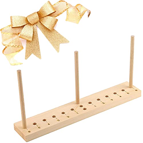 Wooden Ribbon Bow Makers for Crafts, Extended Bow Maker Tool for Gift Bows, Corsages, Christmas Party Decorations, Holiday Wreaths