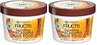 Garnier Fructis, 3-in-1 Hair Mask, Smoothing & Hydrating, Hair Food Macadamia, 390ml (Pack of 2)