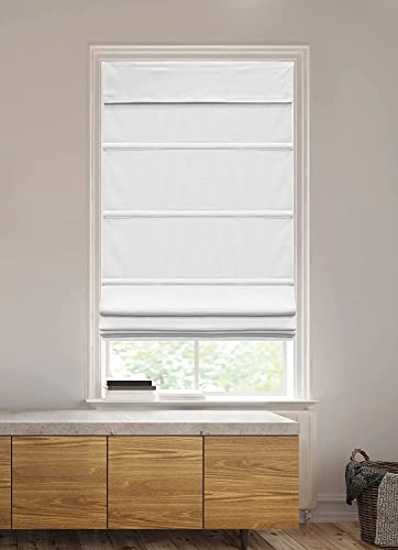 Gma Group Classic Cordless Blackout Roman Shades For Windows - Window Blinds With Blackout Shades Room Darkening Blinds - 30 Inch Width X 64 Inch Length In White #TOP13