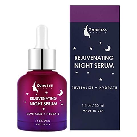 Zone - 365 Advanced Night Facial Serum for Skin Care with Hyaluronic Acid Vitamin E and Witch Hazel. 1fl oz to Reduce Wrinkles and Imperfections Cover