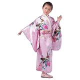 DAWCBVJQ Costume Kimono - Veste Culturale in Seta con Fantasia Floreale,Costume Kimono Giapponese Per Bambini,Per Studenti 2 Ai 10 Anni Festa Di Compleanno Teatro Cosplay Eventi E Ritrovo