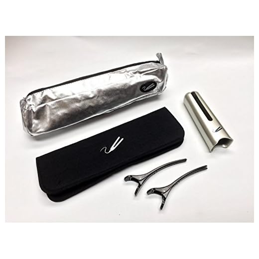 Silver plattång Styler & Store Set passar Cloud 9, SHE & GHD inc väska, skydd, matta & klämmor