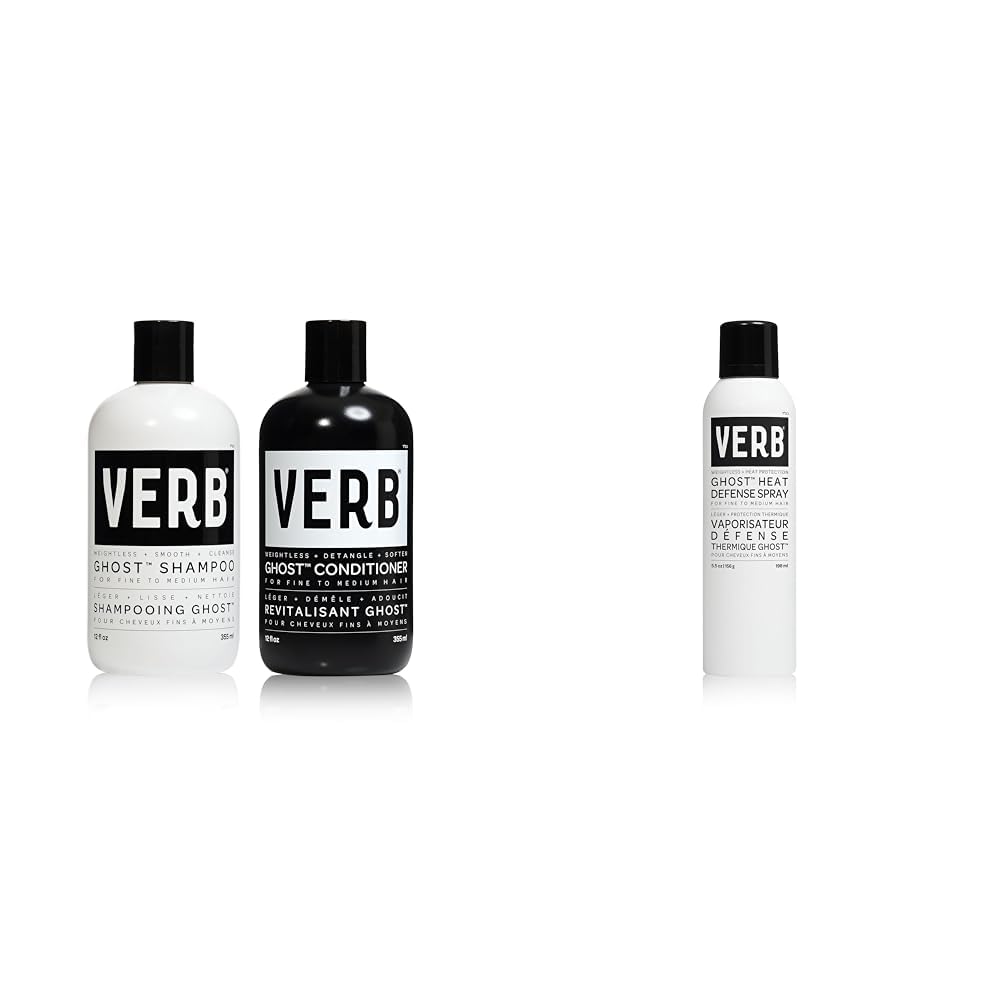 VERB Ghost Heat Defense Spray - Weightless Heat Protection + Shine - for Fine to Medium Hair - Vegan, Free of Harmful Sulfates