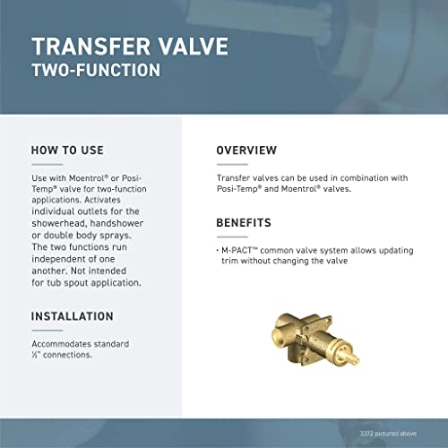 Moen Kingsley Brushed Nickel 2 Or 3-Function Diverter Transfer Trim Kit, Valve Required, T4311Bn #TOP1