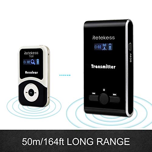 Case Of 1 Transmitter 15 Receivers, Retekess T130, Wireless Tour Guide System Headsets, Easy To Set Up, Battery Last Long,Translation System For Church, Factory Tours #TOP4