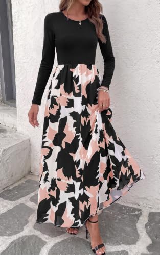 KIRUNDO Women's Long Sleeve Boho Floral Flowy Fall Maxi Dress - image 8