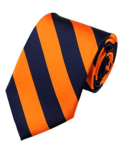 Image of NYFASHION101 Men's Classic Striped Necktie - Premium Woven Two-Tone Tie for Weddings, Graduation, Business & School Colors