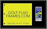 16x27 Black Golf Flag and Ticket Frame, Moulding blk-001, Choice of Mat Color (holds 13x17 Masters Golf Flags; flag-tickets not incl) (BLACK MAT)