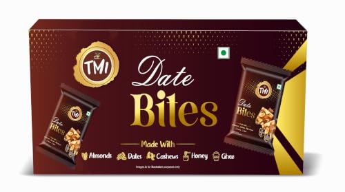 Image of TMI Date Bites 200g (Box of 10) | Premium Dates Energy Bites | 100% Natural & Hygienically Packed | Healthy Sweet Snack | Rich in Nutrients | Vegetarian