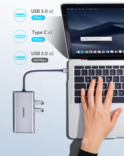 Image of USB C Hub Multiport Adapter Triple Display, 12 in 1 USB C Docking Station Dual Monitor, 2 HDMI 4K, VGA 1080P, Ethernet 1Gbps, 100W PD, 4 USB A Ports, 1 USB-C, SD /TF Dongle for MacBook and More