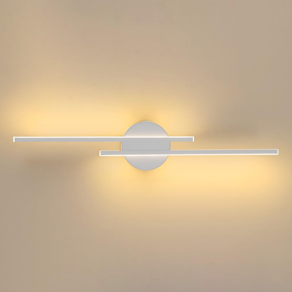 COSRUB Modern Long Strip Wall Lights, Up Down Lighting Linear Wall Lamp Fixture Minimalist LED Wall Sconce for Hallway Stairs Living Room Vertical Horizontal Mount(White(4000K),60cm/23.62in)