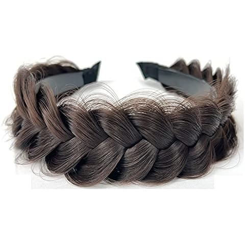 TOECWEGR Braided Headband WithTooth Wide Braid Messy Hair Hoop WomenFashion Hair Accessories (Light brownish red) Cover