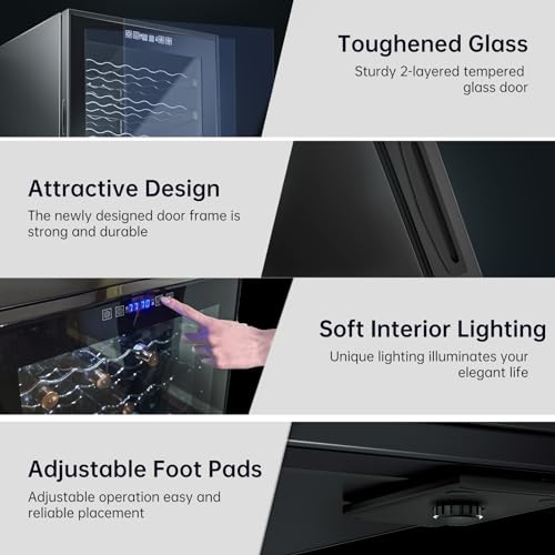 Image of KingChii 80 Bottle Wine Cooler Refrigerator - Dual Zone Wine Fridge with Intelligent Digital Control, Low Noise Operation, Freestanding Wine Refrigerator for Home and Kitchen