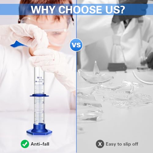 image for Qesdaoxu Thick Glass Graduated Cylinder Measuring Liquid Lab Cylinders