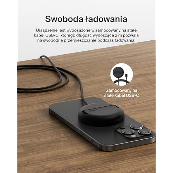 Belkin магнитная беспроводная зарядная панель 15 Вт с подставкой - MagSafe совместимое Qi2 зарядное устройство для iPhone 16 серии Samsung Galaxy S25 серии AirPods и других без адаптера питания - черный