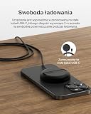 Belkin magnetyczna bezprzewodowa podkładka ładująca 15 W z podstawką – zgodna z MagSafe ładowarka Qi2 do urządzeń iPhone serii 16, Samsung Galaxy serii S25, AirPods i innych brak zasilacza – czarna