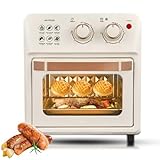 Forno Friggitrice ad Aria Smart, Forno Elettrico Compatto Multifunzionale da 14L con Finestra Visibile, per Cottura, Arrostire, Friggere, Cucina white