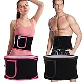 UZSUZZ Waist Trainer Trimmer for Weight Loss, 2Pcs Adjustable Waist Trimmer Sweat Belt, Sauna Effect Fat Burner Exercise Belt Lumbar Support, Slimming Body Shaper Workout Girdles Band, Women and Men - Image 8