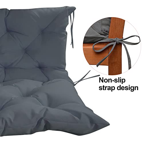 Swing Replacement Cushions With Backrest Waterproof Bench Cushion For Outdoor Furniture 2-3 Seater Washable Thicken Overstuffed Swing Replacement Cushions,For Garden Patio (Dark Grey, 60X40 In) #TOP4