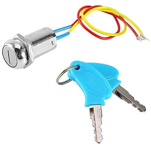 XEBRAD Interruptor de encendido de scooter de movilidad de motocicleta, interruptor de encendido de llave de 2 cables con bloqueo de llaves, for scooter eléctrico, ATV, ciclomotor, kart Interruptor de