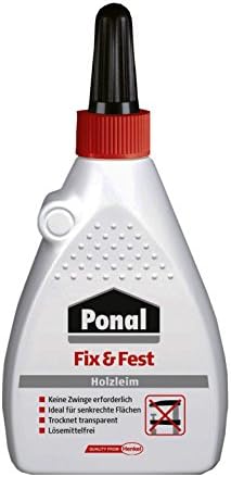Ponal Fix & Fest klej do drewna, 100 g natychmiastowy klej, przezroczysty klej do drewna do użytku wewnętrznego, bezrozpuszczalnikowy klej idealny do powierzchni pionowych
