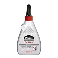 Ponal Express Holzleim, transparent und schnell trocknender Holzkleber für vielseitige Verleimungs- & Bastelarbeiten, wasserfester Leim im Eimer, 1x100g