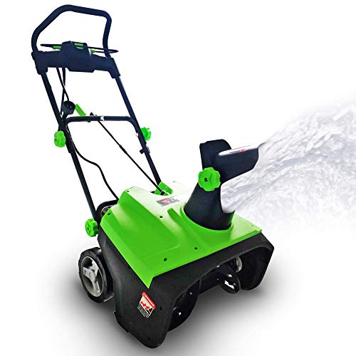 Project One Electric Snow Blower,|15-Amp| 20-Inch Width Steel Auger Dual Electric Motor Snow Thrower, 180Â° Chute Rotation, 45\" Vertical, 30 FT Throwing Distance, Electric Lightweight, Low Noise