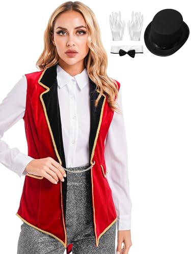 Manteau cirque femme déguisement monsieur loyal veste présentatrice de carnaval