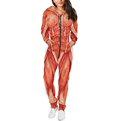 AFPANQZ Unisex Jumpsuit Fitted Hoodies Jumpsuit Home Pajamas with Hooded Front Pocket Onesie Tracksuit S-4XL3