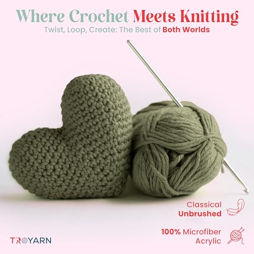 Image of Yarn for Crocheting & Knitting - 2 Skeins (2x383 Yds) (105273 - Moss) - 100% Microfiber Acrylic for Craft Projects