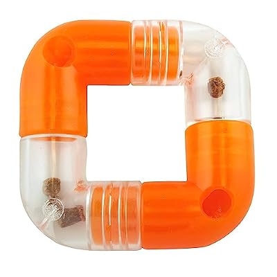 Outward Hound Planet Dog Orbee-Tuff Link Orange Interactive Treat-Dispensing Puzzle Dog Toy, 4-Piece