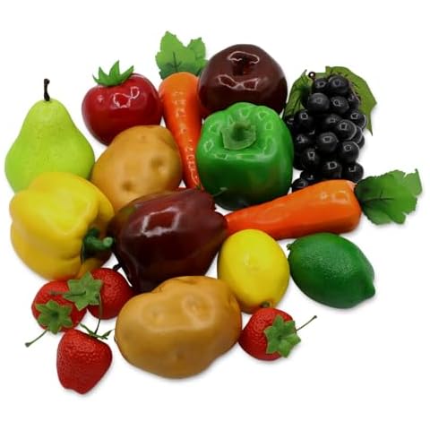 18Pcs Artificial Fruits and Vegetables by Laiiqi Cover