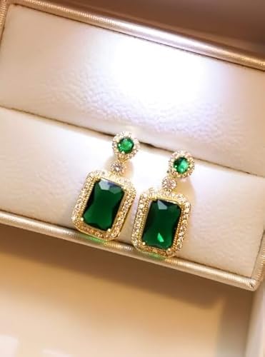 4 Piece Luxury Square Women's Jewelry Set with Rhinestone Decoration