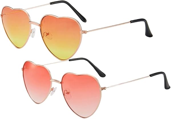 LJFEA lunettes de soleil en forme de cœur pour enfants et adultes